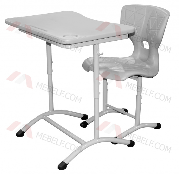 Школьный стол ШСТ11 и стул ШС10, серый